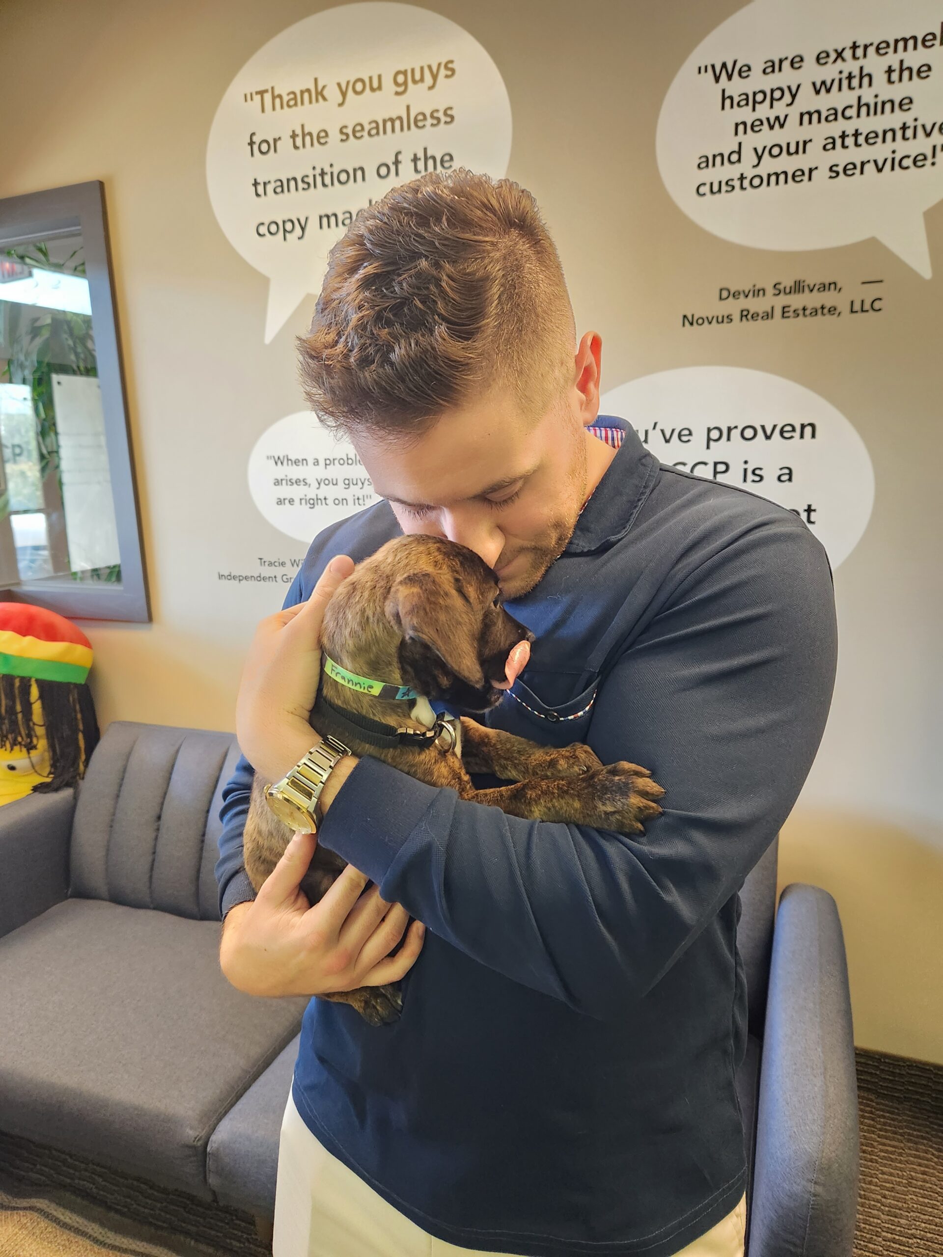 Andrew and Frannie cuddling
